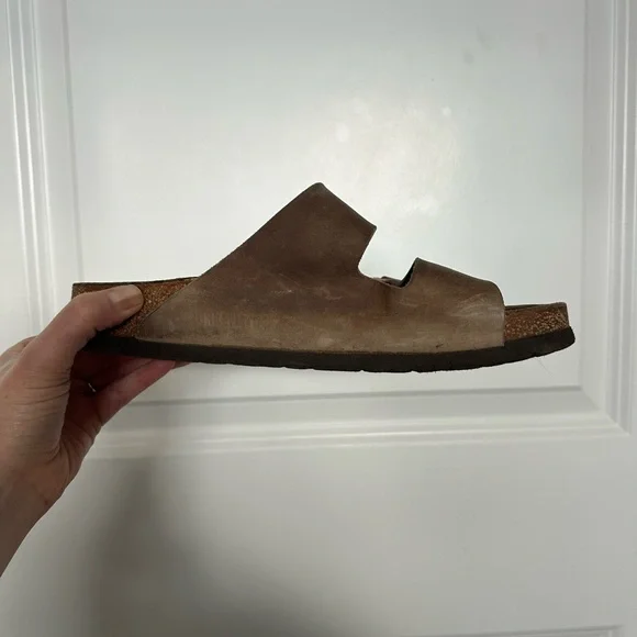 Birkenstock Arizona Leather Sandals in Stone Women’s Size 38 - Picture 3 of 7